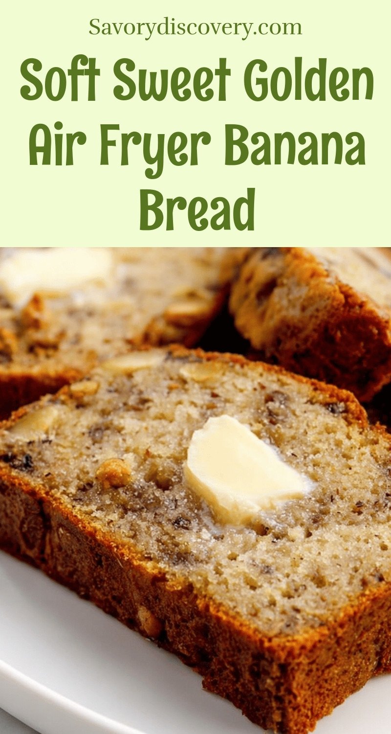 Soft Sweet Golden Air Fryer Banana Bread