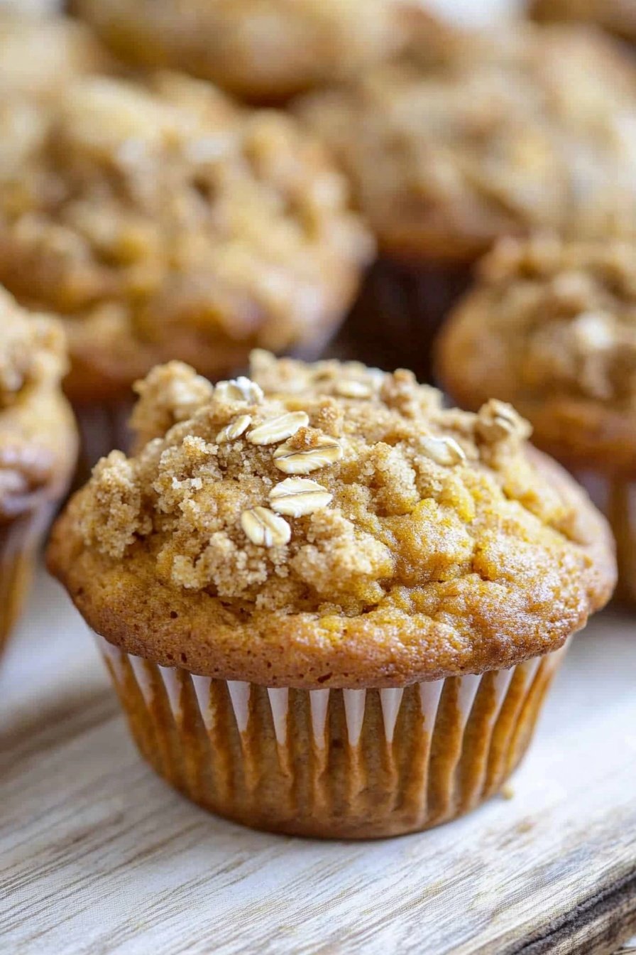 Sourdough Pumpkin Oat Crumble Muffins