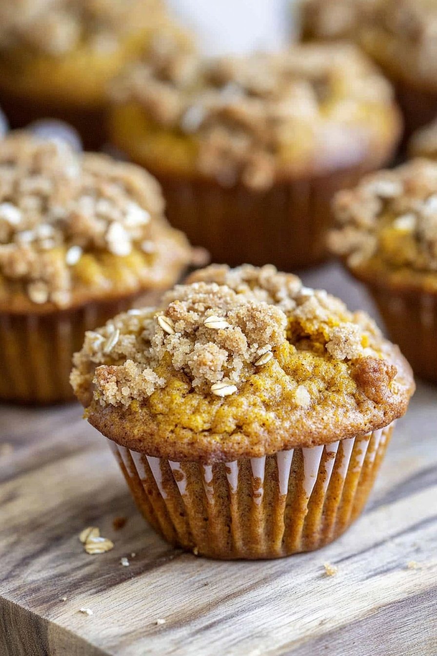 Sourdough Pumpkin Oat Crumble Muffins