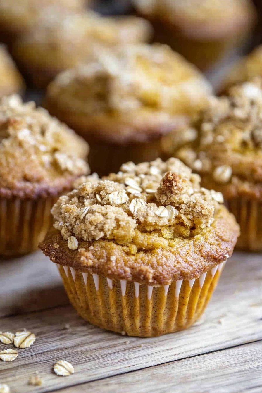 Sourdough Pumpkin Oat Crumble Muffins