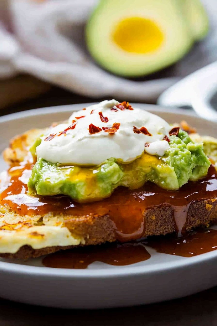 Spicy Avocado Hash Brown Toast
