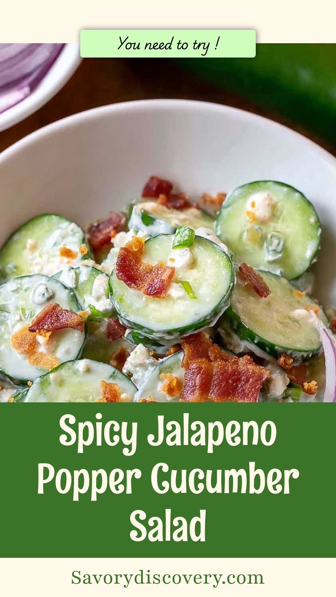 Spicy Jalapeno Popper Cucumber Salad