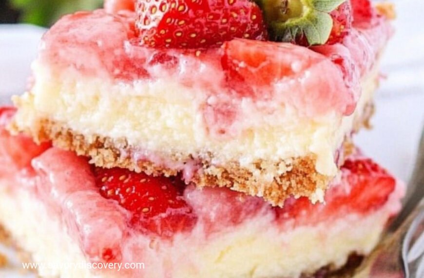 Strawberry Chess Bar Dessert Recipe