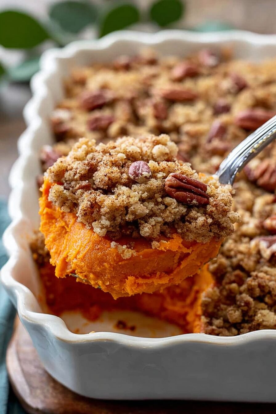 Sweet Potato Casserole with Pecan Streusel