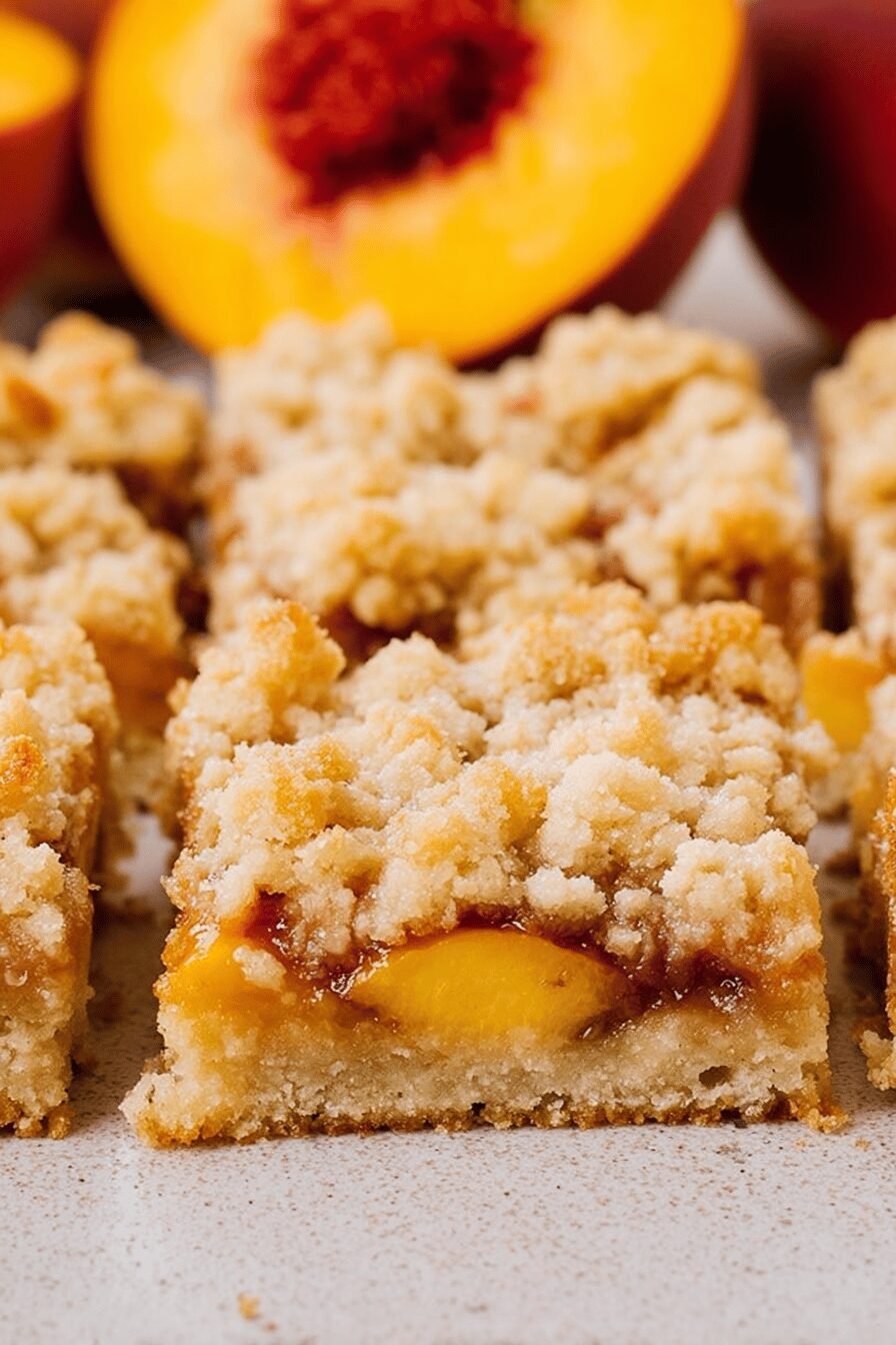 Sweet and Buttery Peach Bars with Crust