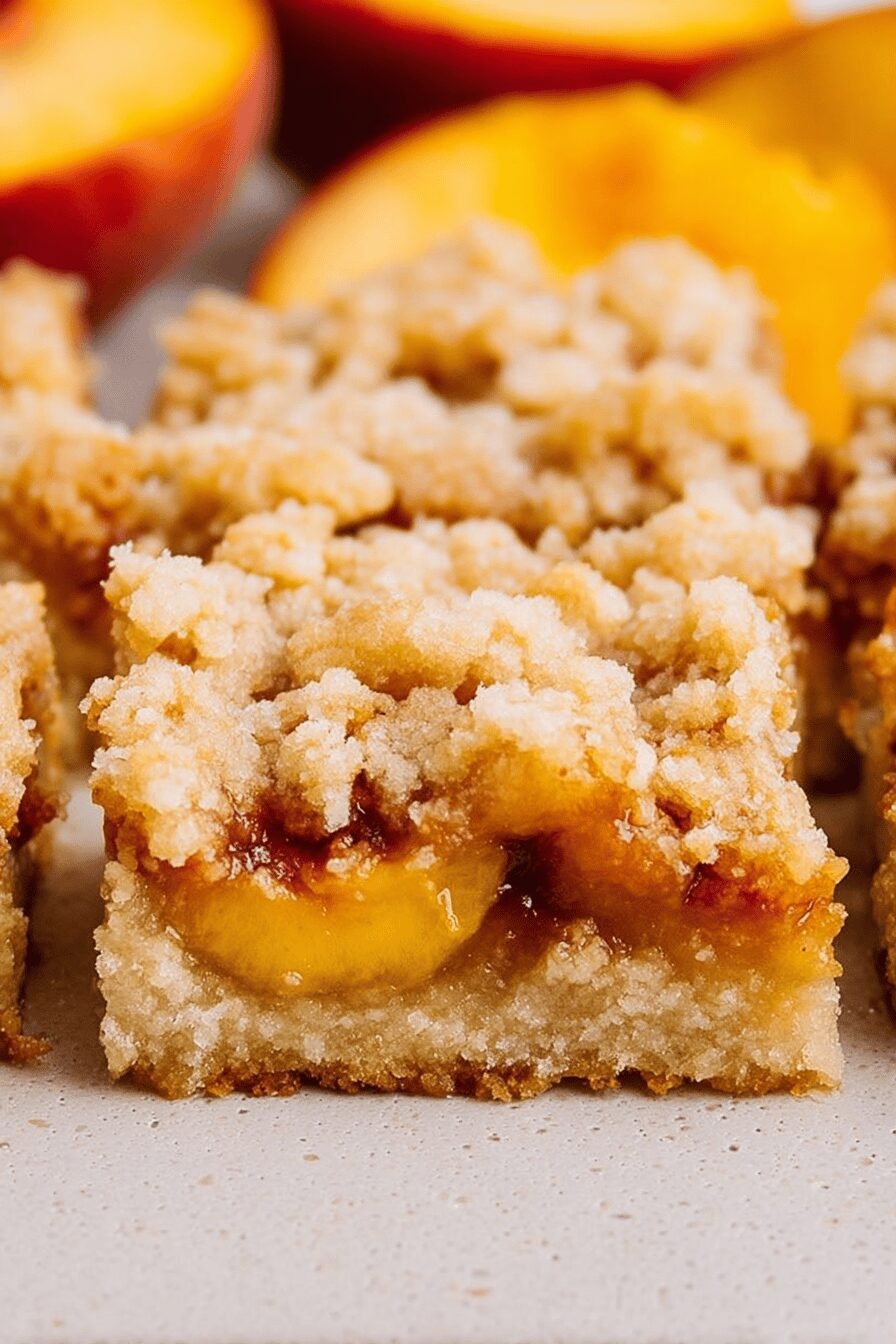 Sweet and Buttery Peach Bars with Crust