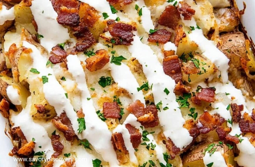 Bacon Ranch Roasted Potato Casserole