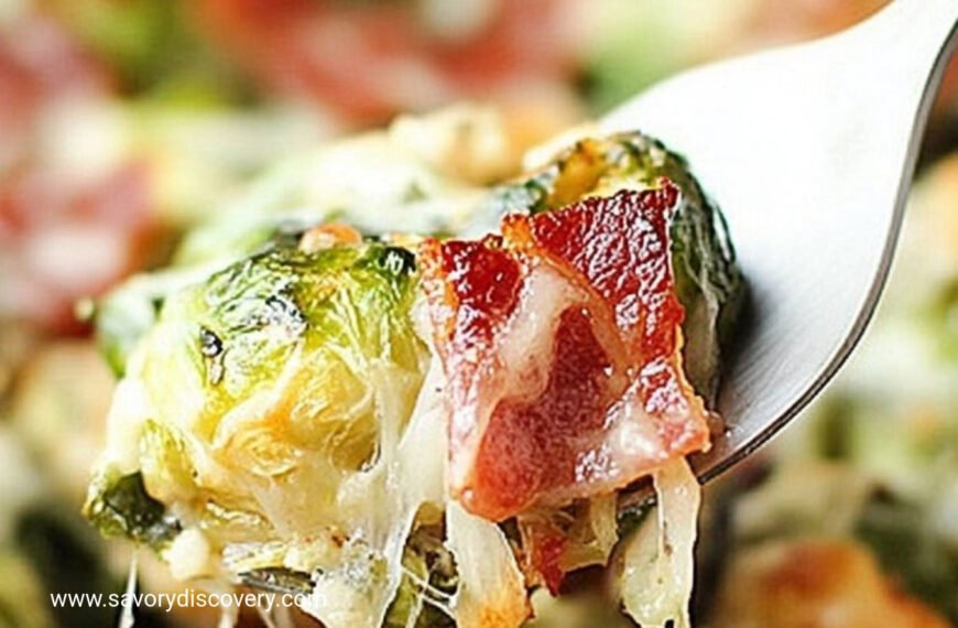 Bacon and Cheese Brussels Sprouts Bake