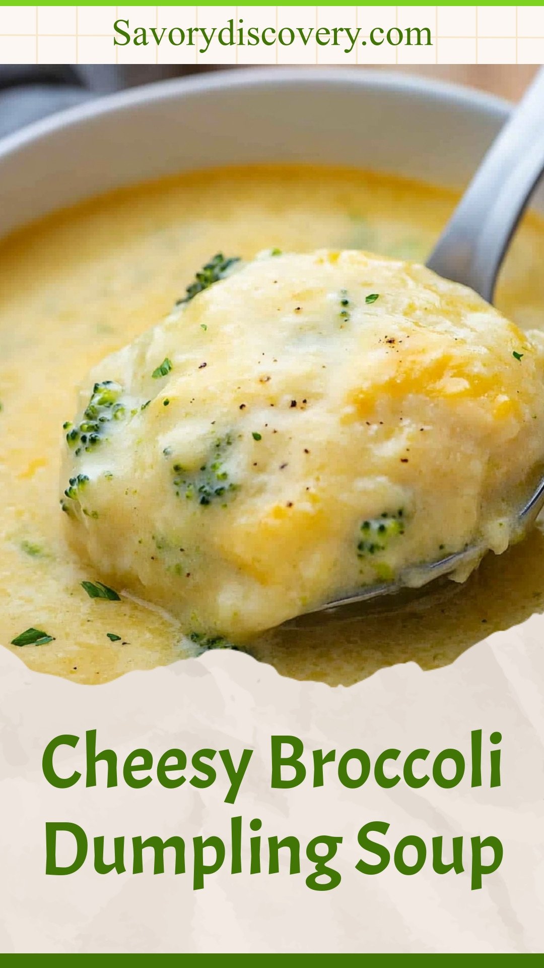 Cheesy Broccoli Dumpling Soup