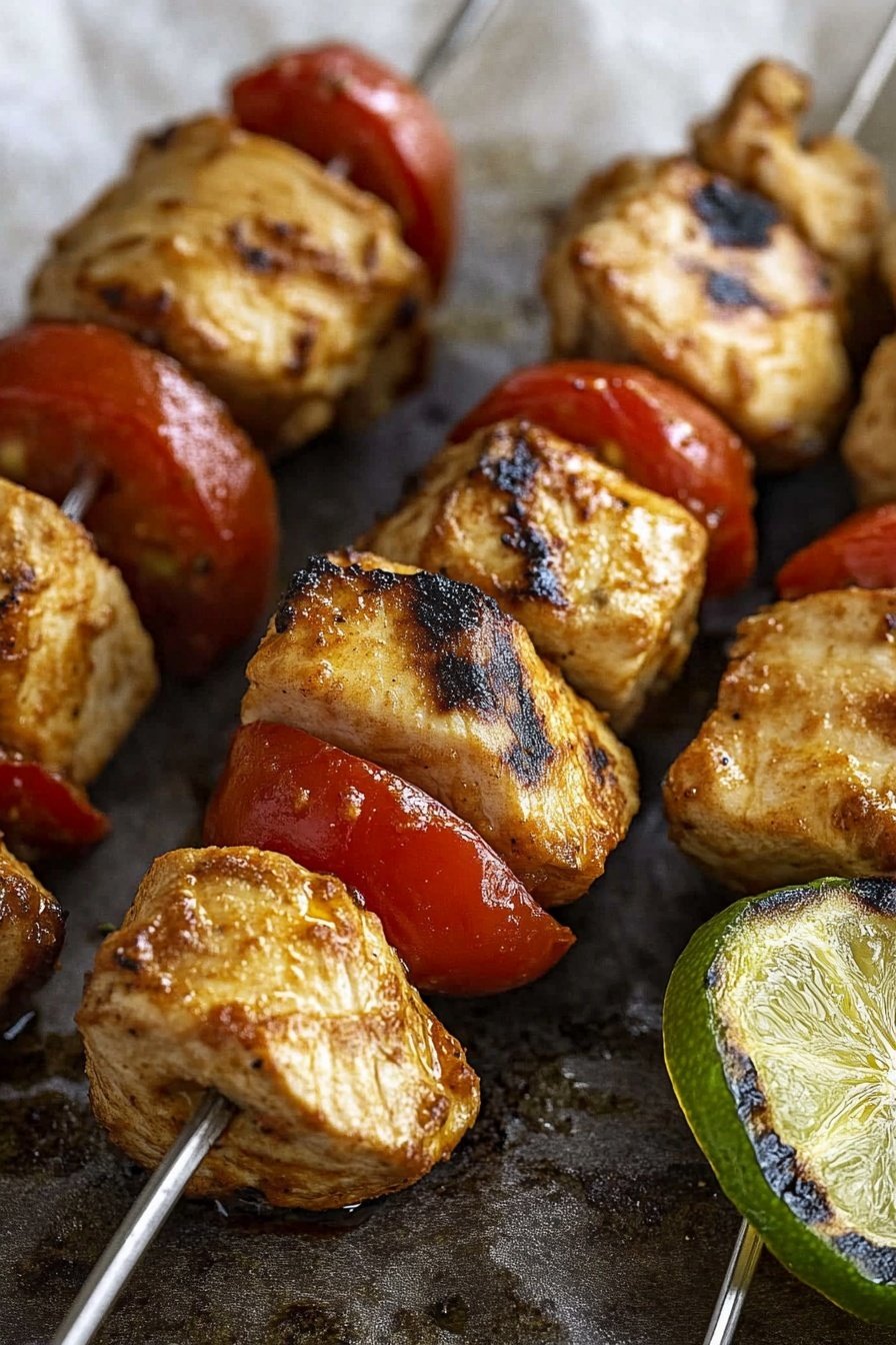 Lemon Garlic Grilled Chicken Skewers