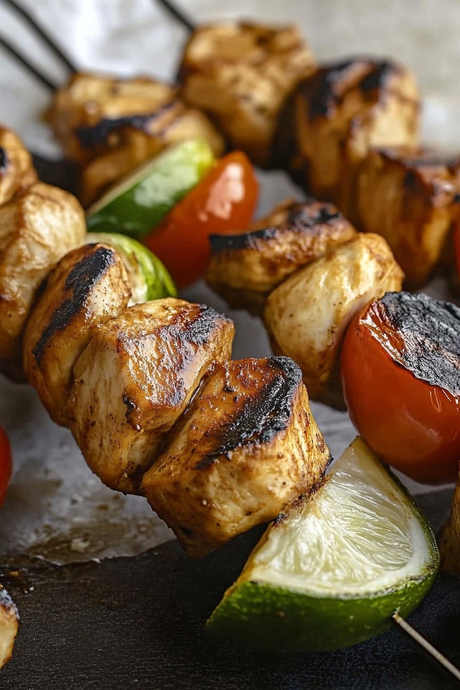 Lemon Garlic Grilled Chicken Skewers