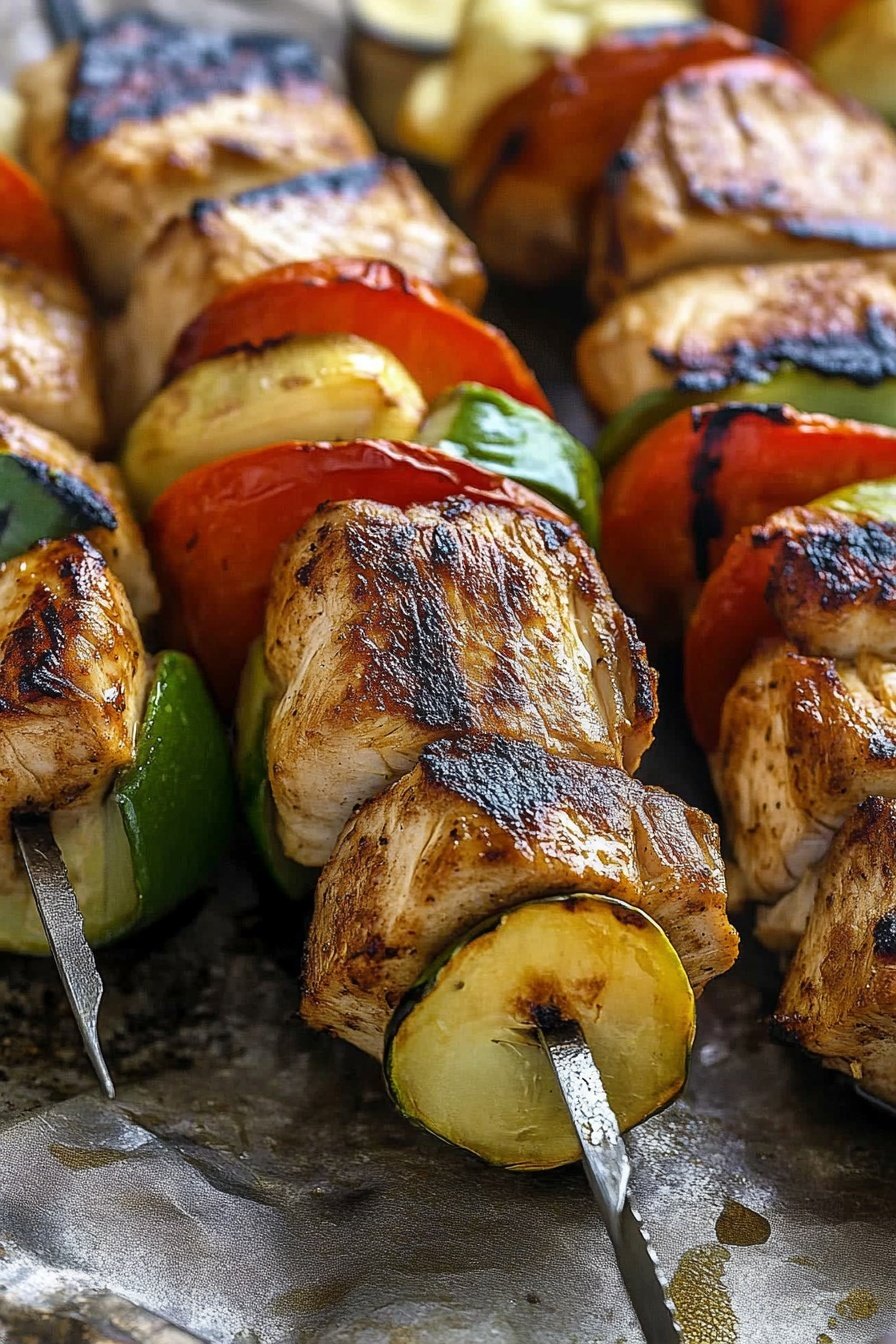 Lemon Garlic Grilled Chicken Skewers