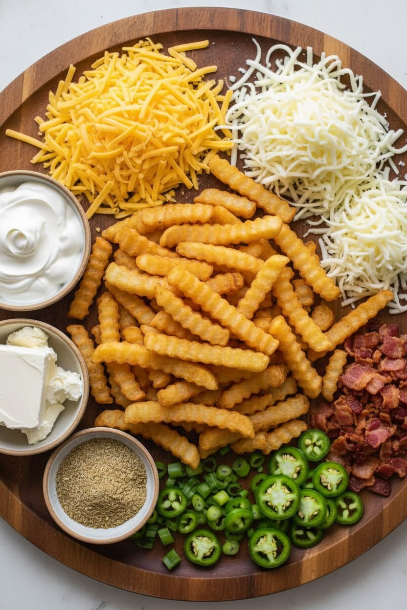 Spicy Jalapeno Popper Cheesy Fries