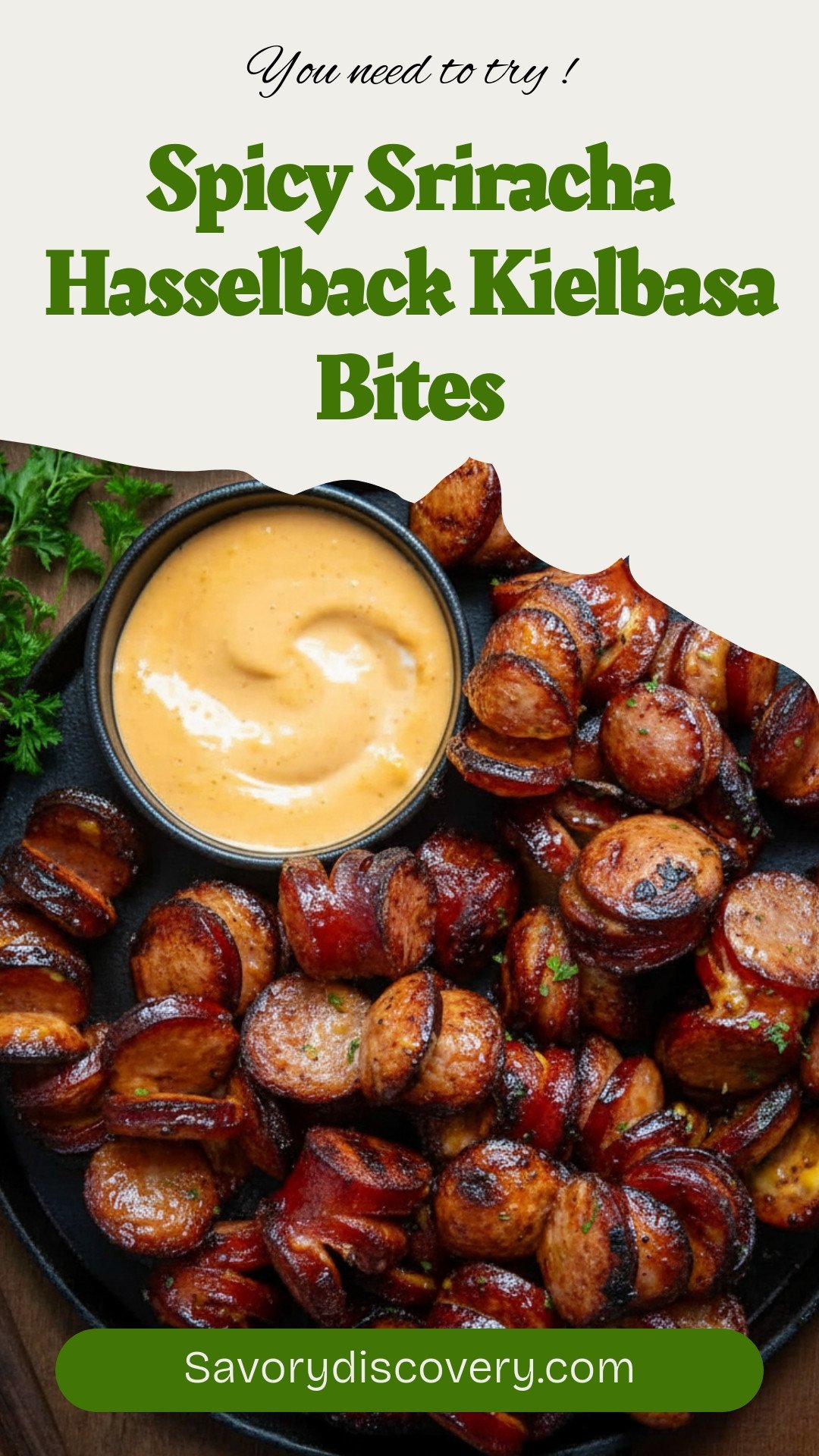 Spicy Sriracha Hasselback Kielbasa Bites