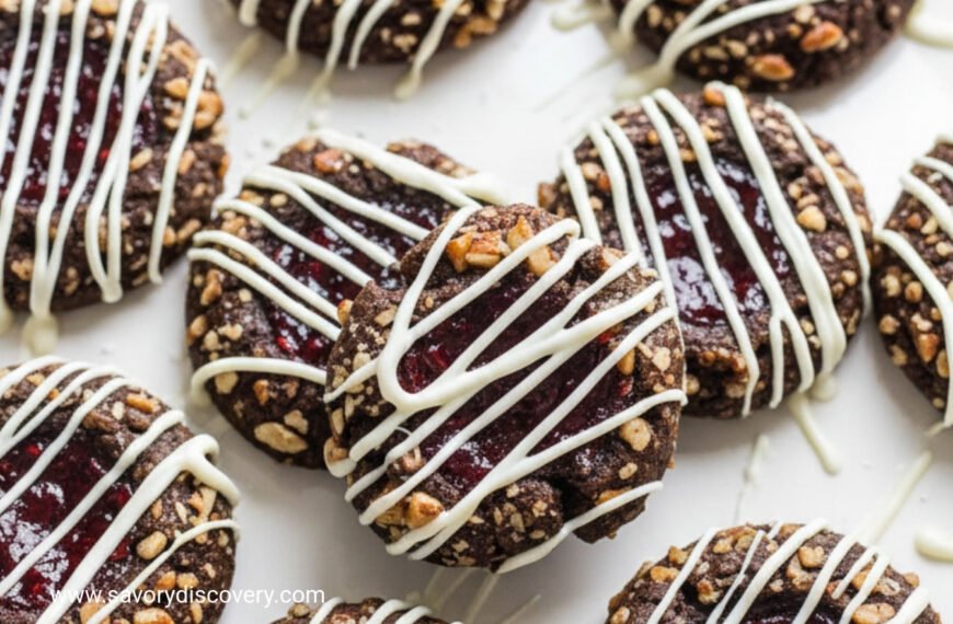 Raspberry Chocolate Holiday Thumbprints