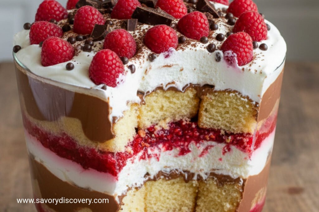 Raspberry Chocolate Noel Trifle - Savory Discovery