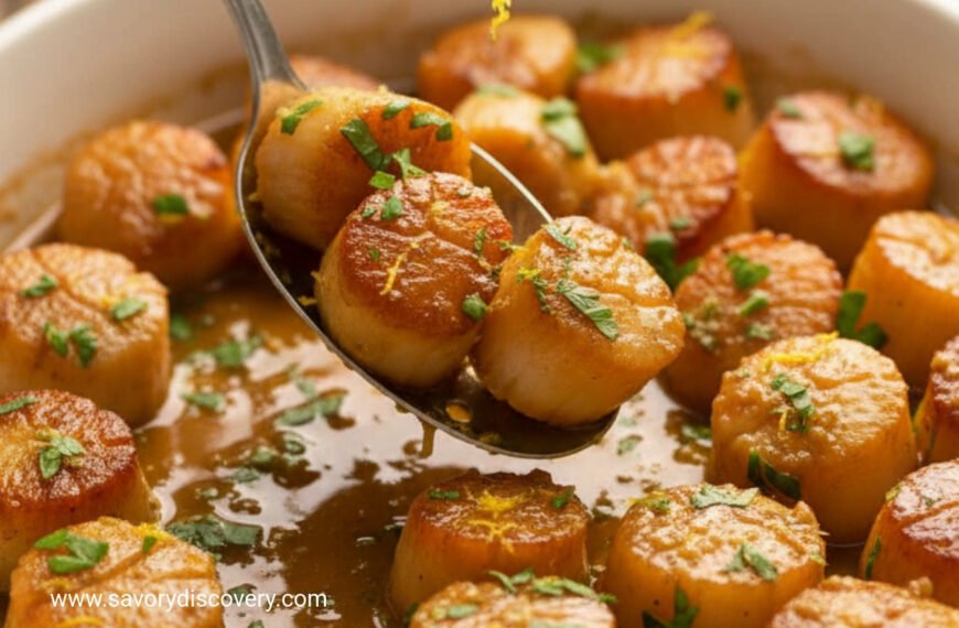 Buttery Garlic Seared Scallops