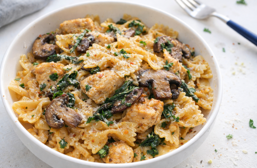 This creamy mushroom chicken pasta is a one-pot wonder, delivering a&hellip;
