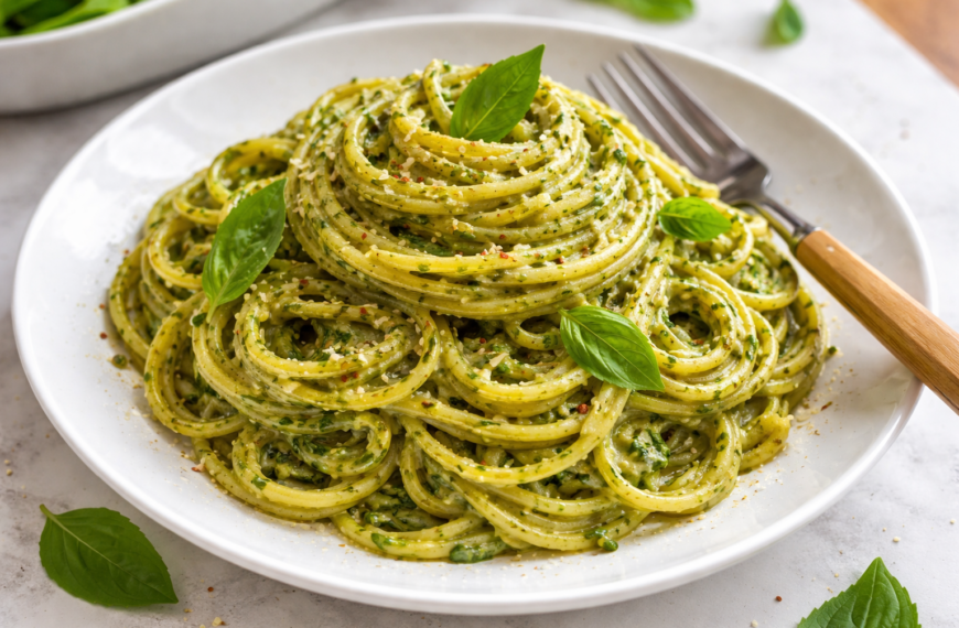 A luxuriously creamy pasta with fresh spinach, made entirely in one&hellip;