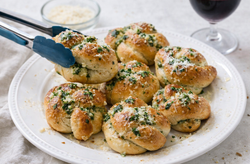 Soft, warm garlic knots, brushed with garlic butter and sprinkled with&hellip;