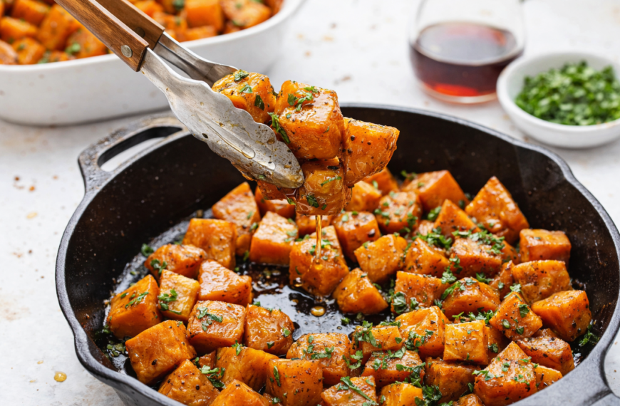 Maple roasted sweet potatoes, a simple side dish with a sweet&hellip;