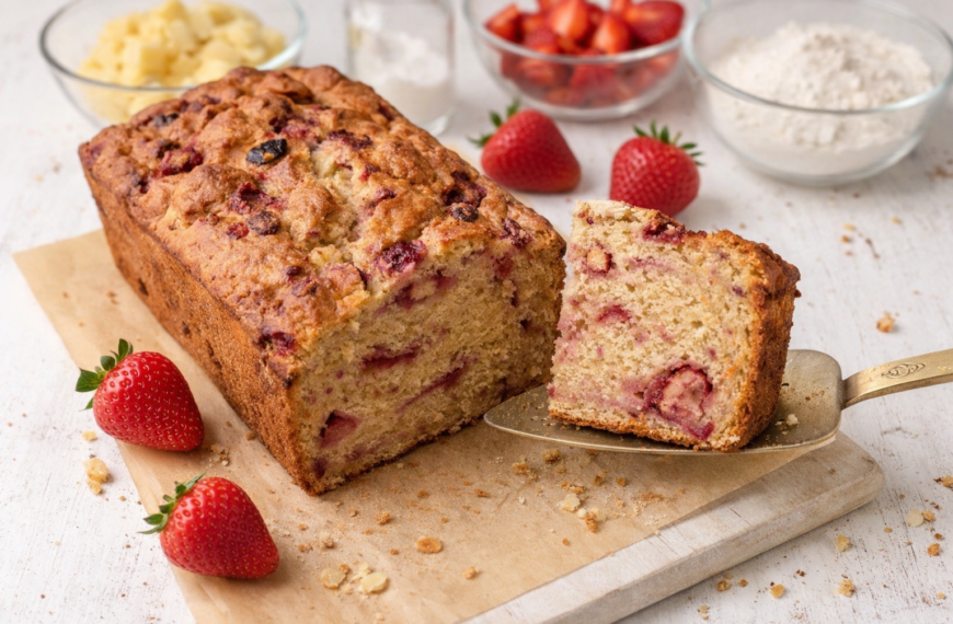 Moist banana bread gets a sweet, fruity twist, with fresh strawberries&hellip;