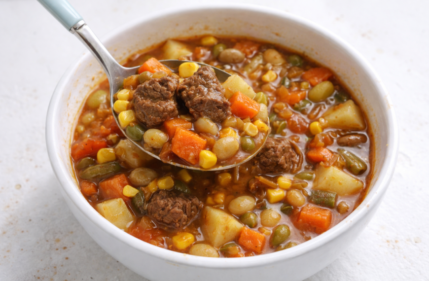 A simple beef and vegetable soup recipe, simmered for deep flavor,&hellip;