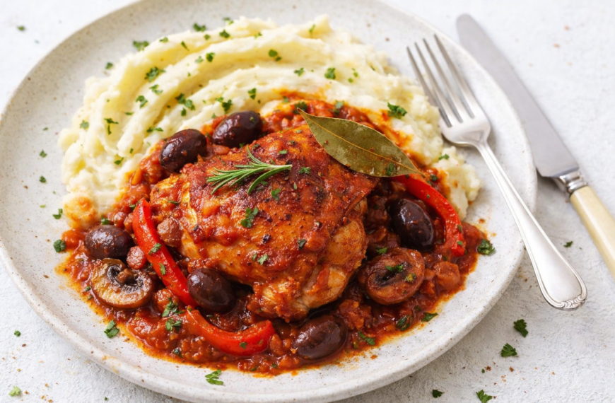 A classic Italian chicken cacciatore recipe, simmered with tomatoes and herbs,&hellip;