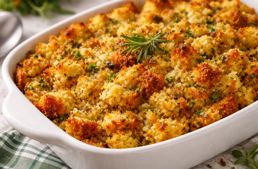A classic cornbread dressing recipe, with savory herbs and buttery bread,&hellip;