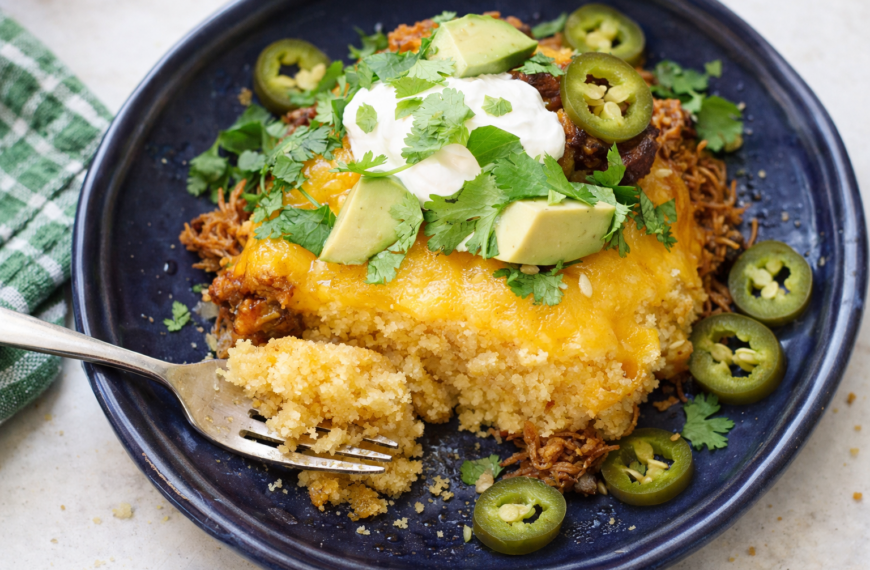 This easy carnitas tamale pie recipe, a cheesy, one-dish dinner, combines&hellip;