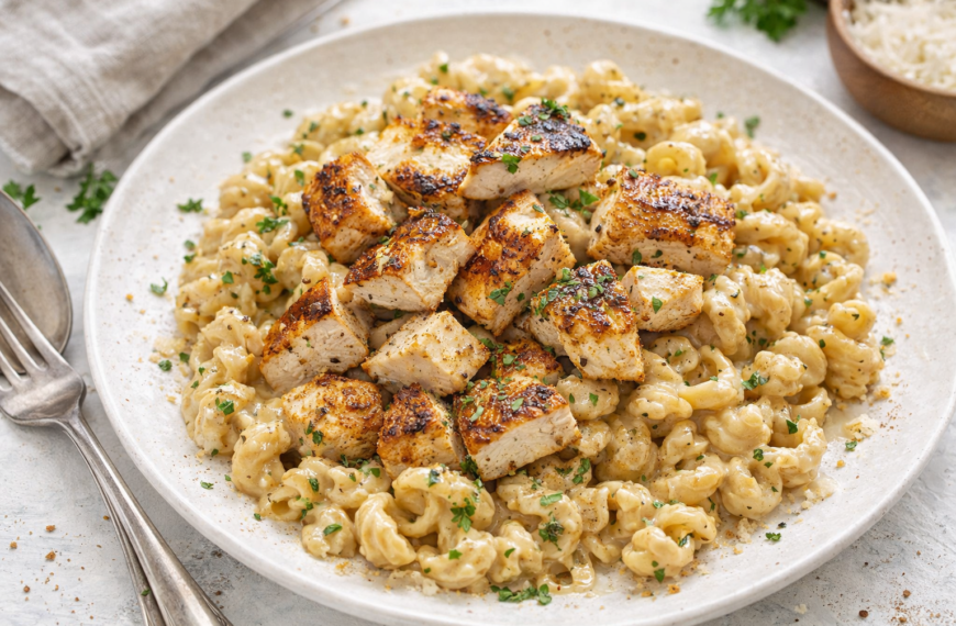 Creamy Garlic Chicken Pasta with Parmesan, a rich, one-pan dinner ready&hellip;