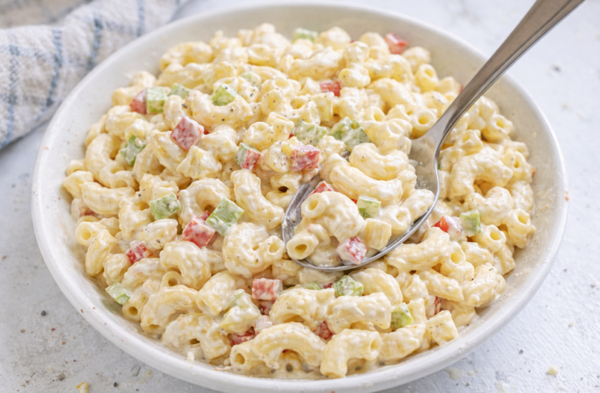 Creamy macaroni salad, a classic picnic side dish, comes together quickly&hellip;
