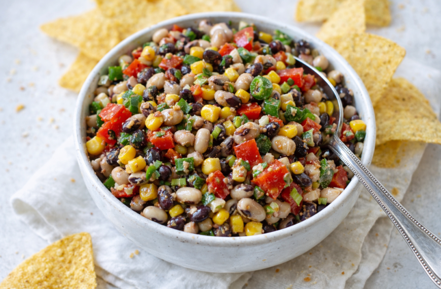 This vibrant Texas cowboy caviar dip, packed with beans, corn, and&hellip;