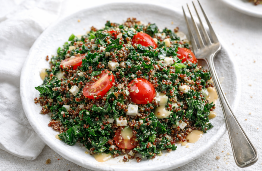 A make-ahead kale and quinoa salad, with a creamy maple tahini&hellip;