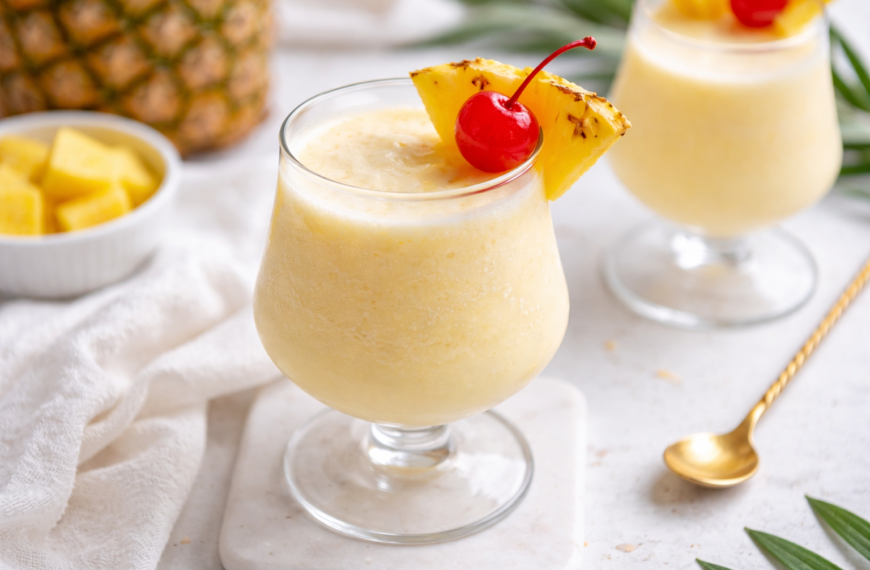 Sip this creamy, tropical Virgin Pina Colada, a family-friendly summer drink&hellip;