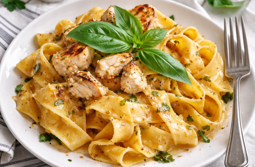 Creamy chicken pappardelle, with tender pan-seared chicken, is the perfect cozy&hellip;