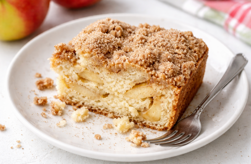 Moist apple coffee cake with a cinnamon streusel topping, a simple&hellip;