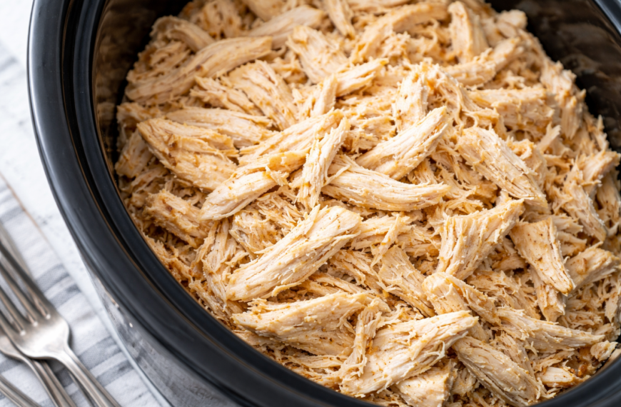 The easiest Crock Pot shredded chicken, a meal prep staple for&hellip;