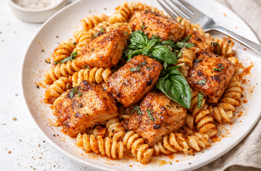 Creamy tomato basil salmon pasta, a healthy one-pan dinner ready in&hellip;