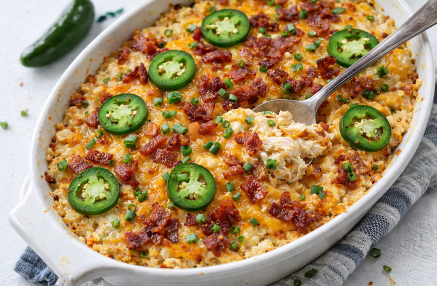 This creamy, spicy chicken bake, packed with bacon and jalapeños, is&hellip;