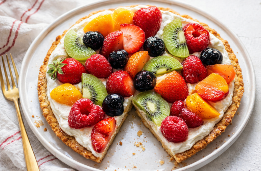 This colorful summer dessert, a fresh fruit pizza, features a sweet&hellip;