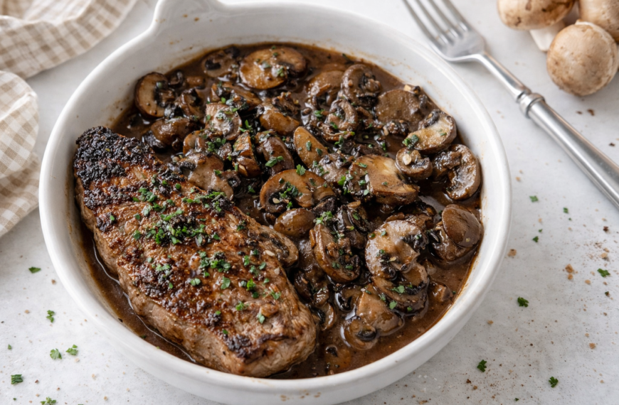 Make a rich, savory mushroom sauce for steak at home, an&hellip;