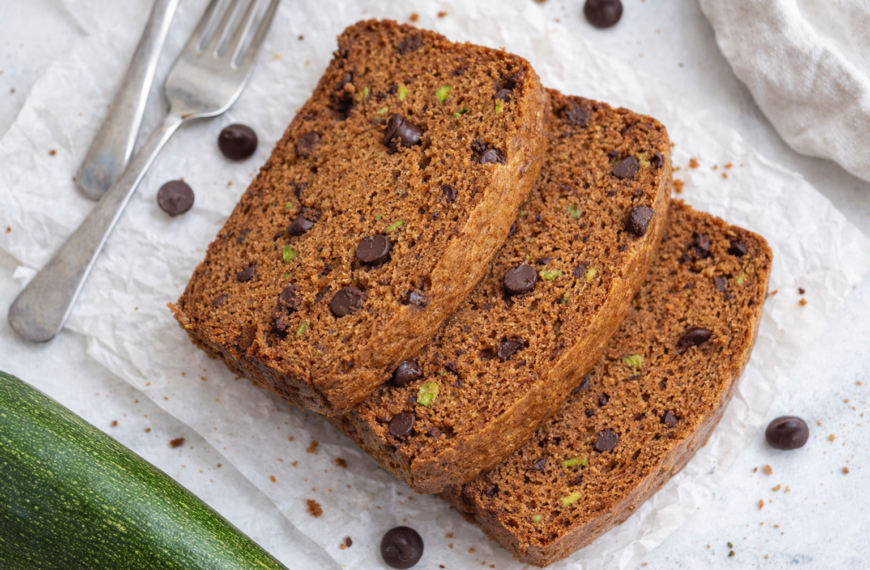This moist chocolate chip zucchini bread is secretly healthy, made with&hellip;