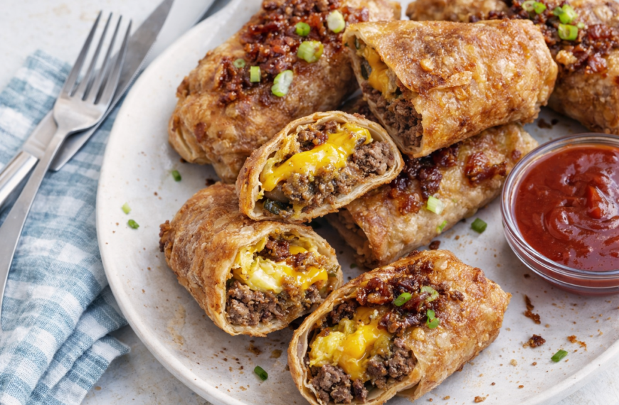 These bacon jam burger egg rolls are a genius party appetizer,&hellip;