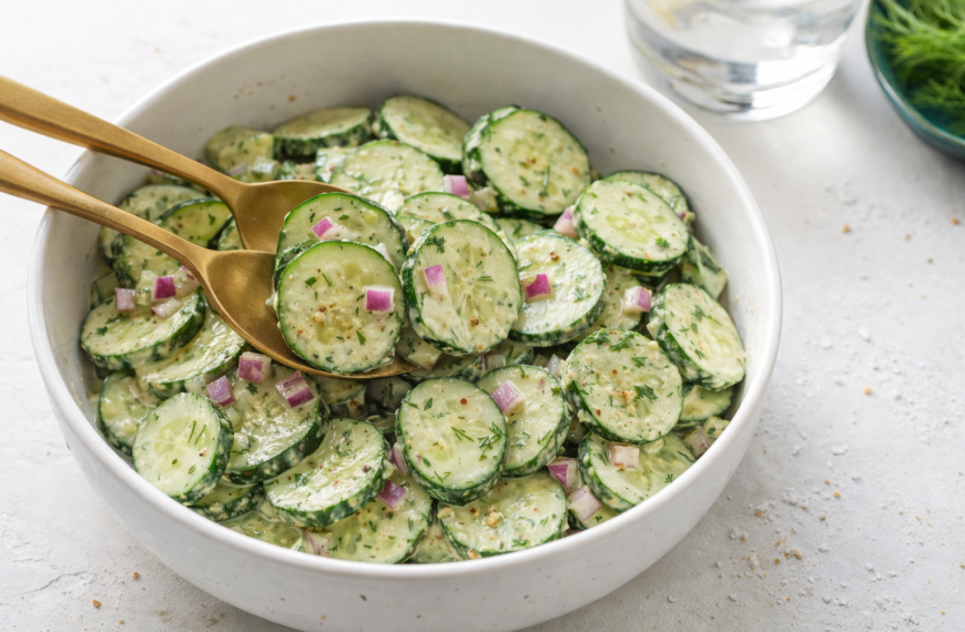 A crisp, refreshing cucumber salad, with a tangy dill dressing, perfect&hellip;