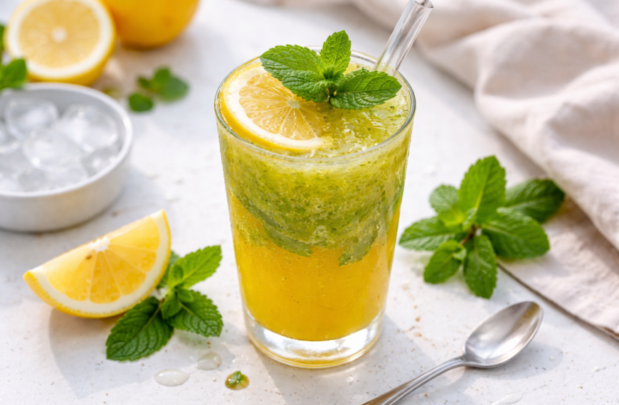 Beat the heat with this vibrant, homemade mango mint lemonade, a&hellip;