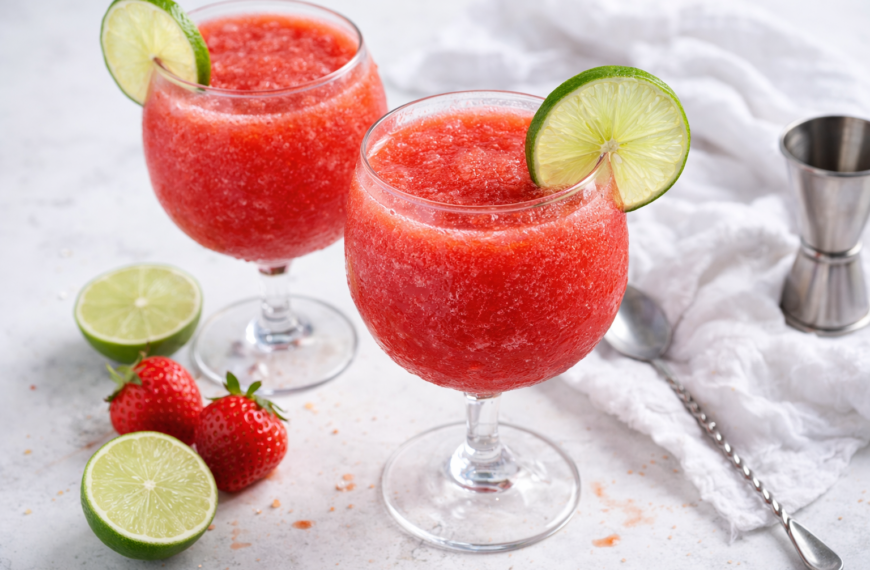 Make a frozen strawberry daiquiri at home, a refreshing summer cocktail,&hellip;