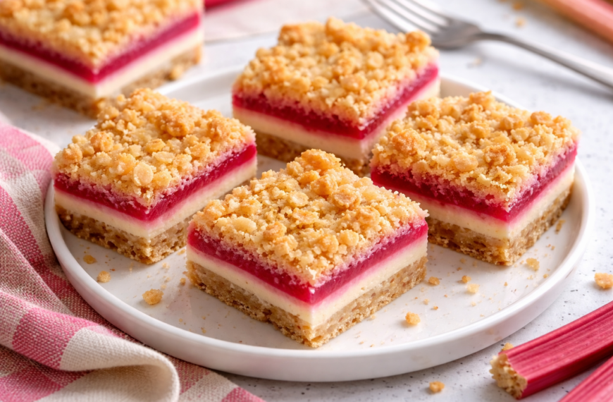 Creamy rhubarb bars, with a sweet cheese filling and shortbread crust,&hellip;