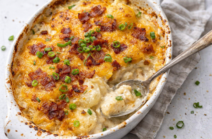 Creamy, cheesy scalloped potatoes, layered with crispy bacon, make a decadent&hellip;