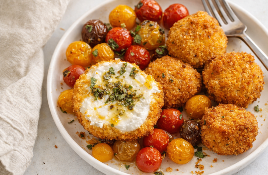 Creamy burrata and tomato get wrapped in prosciutto, for a crispy,&hellip;